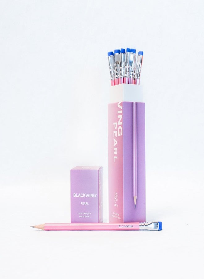 Blackwing Pearl Pencils - 12 Count, Pink Lacquer Finish, 2B Balanced Lead, Premium Wood, Japanese Graphite - Image 1